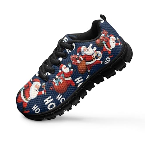 Kids Christmas Sneaker Soft Breathable Lightweight Anti-Slip Tennis Shoes for Litter Kids Lace-Up Athletic Outdoor School Footwear Running Shoes for Big Kid US 11-5