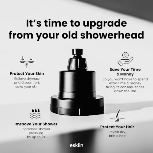 Image of Eskiin Filtered Showerhead - Best Shower Head With Filters For Healthy Hair & Skin - High Pressure Hard Water Softener - Reduce Dandruff, Protect Colored Hair, And Soothe Dry Skin (Brushed Nickel)