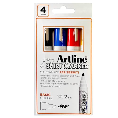 Artline Pennarelli Punta Grossa Tonda 2 mm, Pack 4