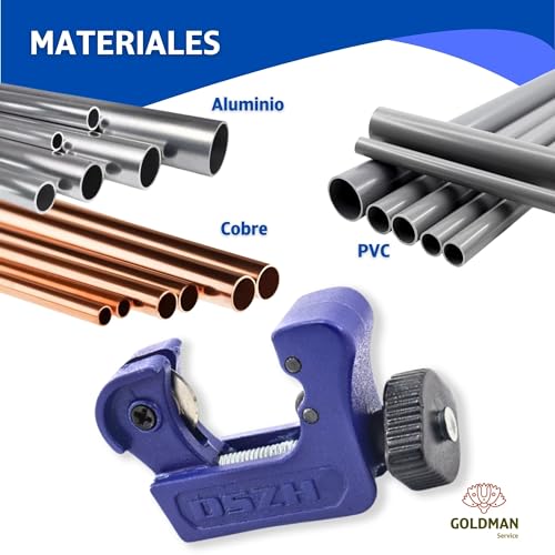 Miniatura 2 de Goldman Service Mini Cortatubos Cobre Herramienta Aire Acondicionado Fontanería Profesional 2 Cuchillas Recambio. Tubos Cobre Aluminio Pvc Tamaño: 3-22 Mm