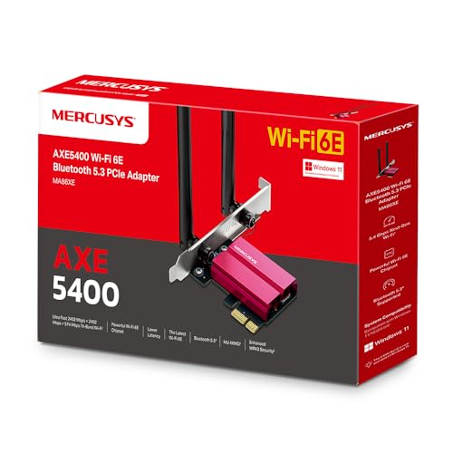 Mercusys MA86XE Wi-Fi 6E PCIe Tarjeta de Red AXE5400, Adaptador Tri-Banda con Bluetooth 5.2, MU-MIMO, OFDMA, WPA3, Compatible con Windows 11 y 10 miniatura 6