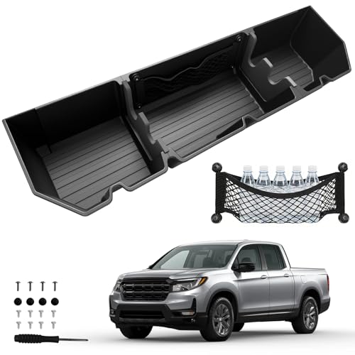 Abystar Under Seat Storage for Honda Ridgeline 2017-2026 Custom Fit Rear Underseat Organizer Box for Ridgeline Crew Cab Heavy Duty Waterproof Truck Storage with Dividers