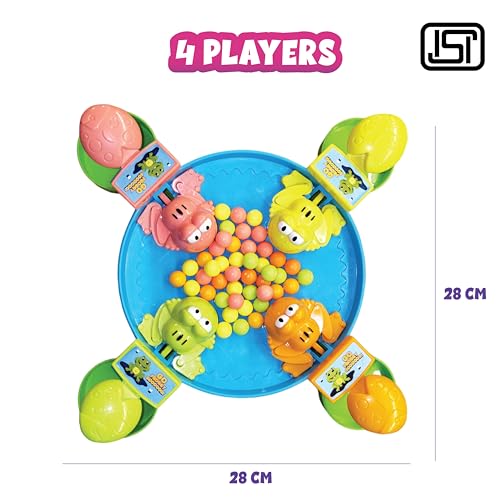 Image of Toymagic Hungry Feed Me Frog Game with 32 Beans|Eat The Beans|Hungry Frog Game for Kids|4 Player Family Party Board Game|Press The Frog|Collect More Beans|Best Birthday Gift for Kids 4+|-Multicolor