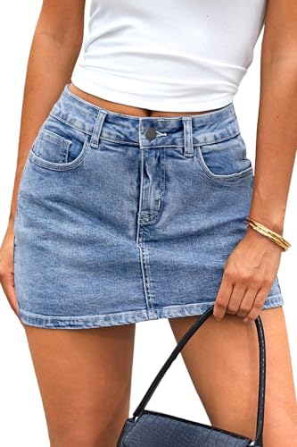 ELLEVEN Denim Skort for Women Jean Skort Mini Skirt...