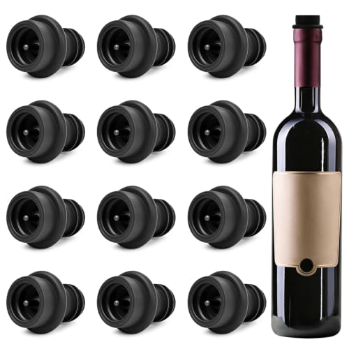 Dirvcp Vacuum Wine Stoppers 12 Pack, Silicone Wine Saver Seals