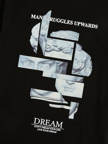 GORGLITTER Men's Cool Graphic T Shirts Oversized Short Sleeve Drop Shoulder Crewneck Tee Top3