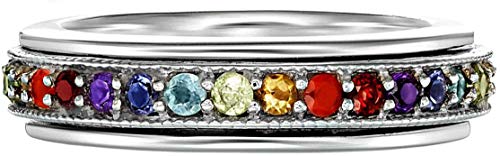 Bague de Méditation Sept Chakras en Argent Sterling - 1
