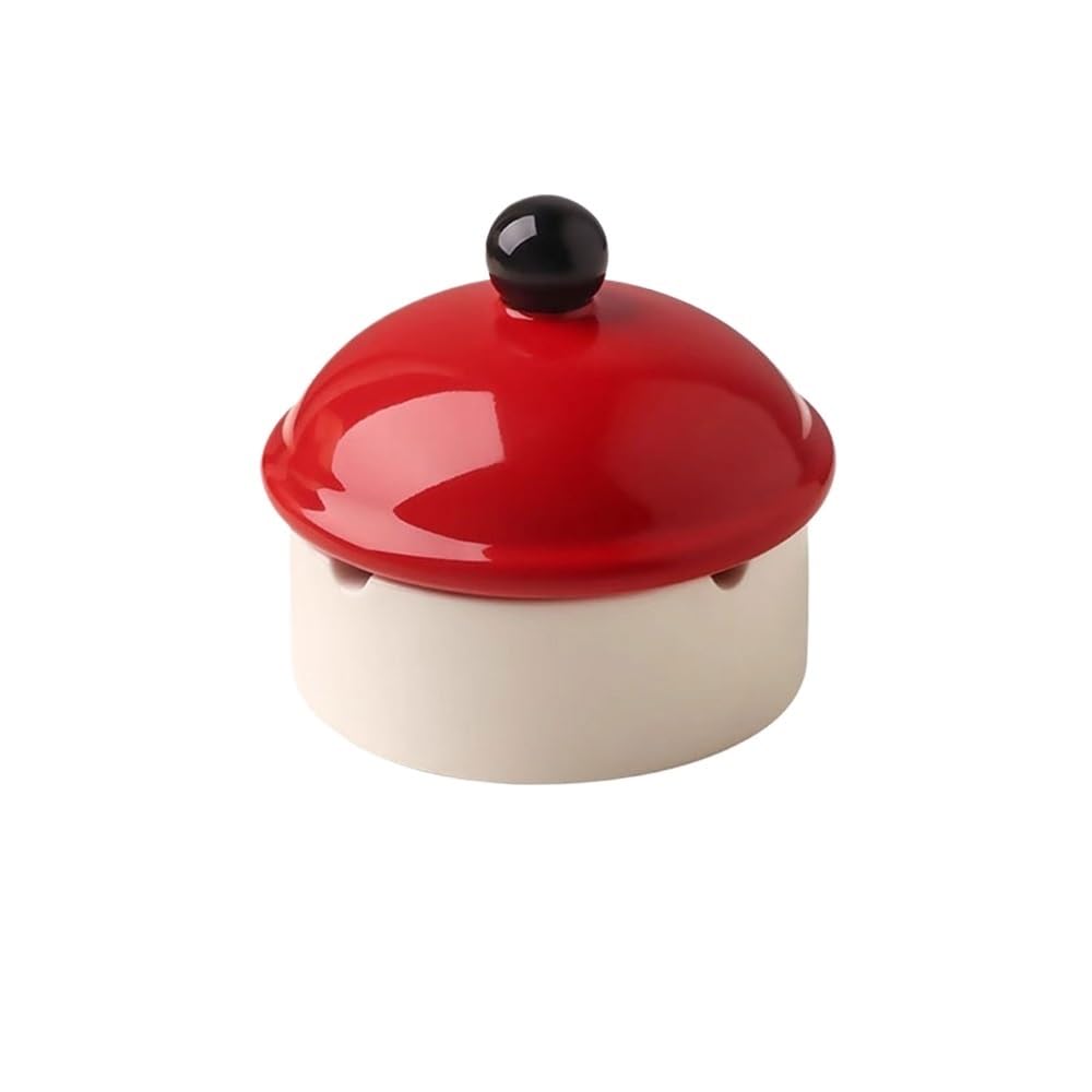 Indoor Decorative Tabletop Ashtray with Lid Indoor and Outdoor Ceramic Simple Portable for Home Office also a Decorative for Desktop