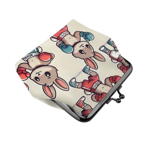 Pu Leather Buckle Coin Purse Boxing-Rabbits Girls Kiss-Lock Change Purse Wallets3
