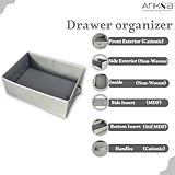 ARIKSA Foldable Fabric Dresser Drawer Organiser Pack of 4 – Storage Boxes & Wardrobe Dividers with Handles for Clothes, Socks, Underwear, Ties, Towels, Scarves & Cosmetics - Image 4