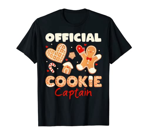Official Cookie Baking Captain Holiday Christmas Gingerbread Camiseta
