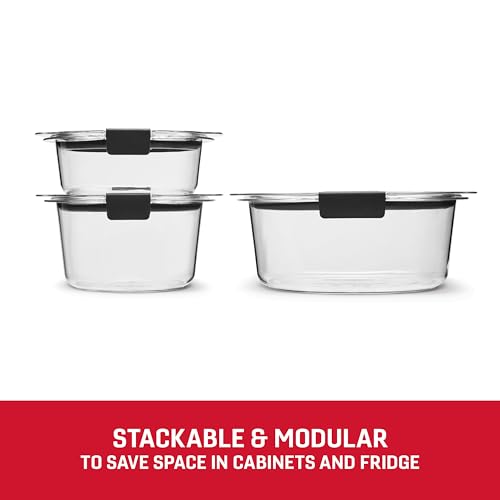 Image of Rubbermaid Brilliance Round Leak Proof Food Storage Containers, 6 Piece Set