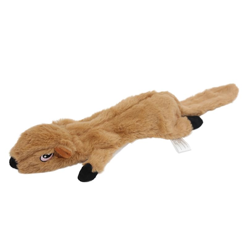 DAFORERAL Interactive Plush Animal Dog Toy with Dual Squeakers - Fox, Squirrel, & Wolf Designs for Chewing, Dental Care & Training - Soft, Safe Chew Toy for Dogs (Squirrel,45 * 15cm)