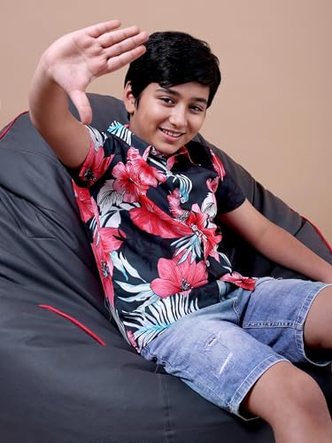 Image of Boys Printed Casual Shirt Short Sleeve Button Down Beach Shirt for Kids