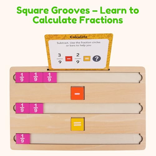 Jeu de fraction en bois Montessori manipulation mathématique addition soustraction
