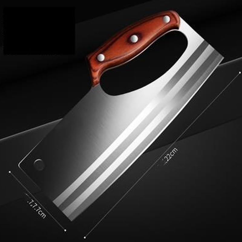 Meat Cleaver,Cleaver Knife, Chinese Style Kitchen Stainless Steel Cutting Meat Knife Special Super Sharp Ladies Slicing Vegetable Fruit Cooked Food Knives (Color : B 220x77 mm)