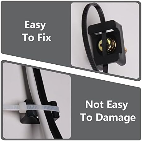 200 Pcs Nylon Cable Tie Mount Base Screw Mount Cable Tie Base Cradle Saddle Type Wire Holder for Wire and Cable Tidy