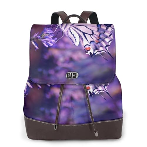 Sac à dos femme léger et sûr contre le vol avec imprimé papillon chic