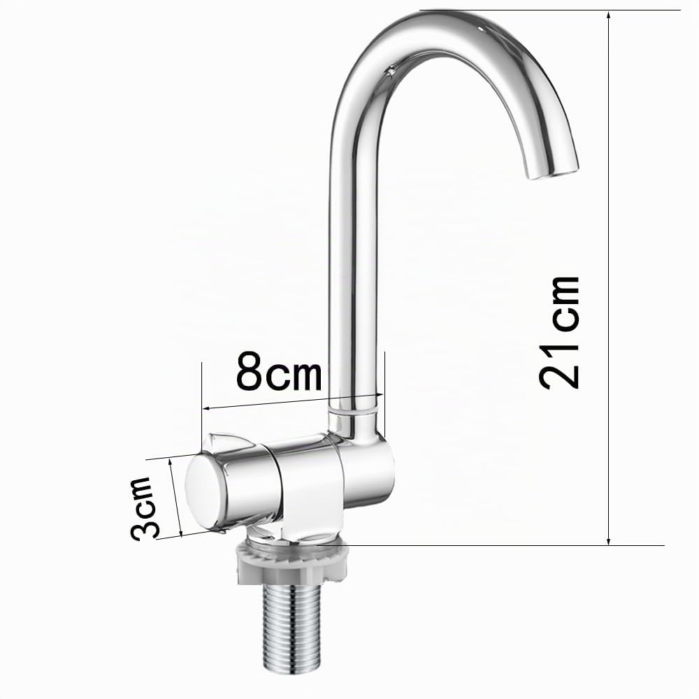 Grifo Plegable, Grifo de Agua Fría para Barra de Bar 360 Grados de Rotación para RV, Autocaravana, Barco, Acampador, Grifo de Cocina para Hogar, Barco, Yate, Camping