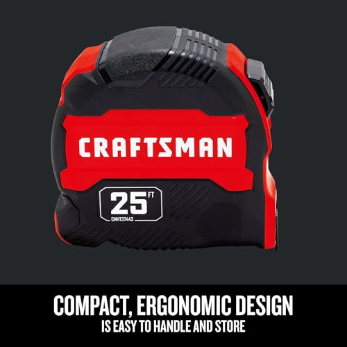 image for CRAFTSMAN 25-Ft Tape Measure with Fraction Marketing, Retractable, Man