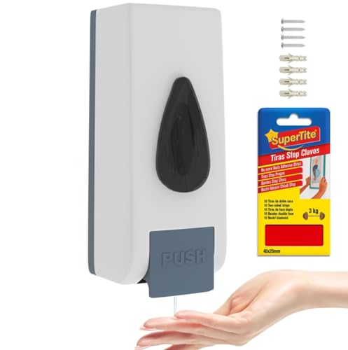 CHILL HOUSE Dispensador Jabon Baño Pared, Jabonera Baño - Accesorios Baño Sin Taladro. Dispensador Jabon Cocina Pared, Dispensador Jabon Pared Adhesivo, Jabonera Ducha - Dispensador champu y gel ducha