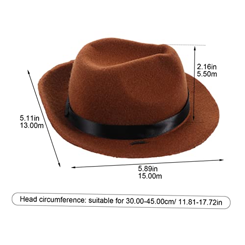 Chapeau pour chien mini casquette fedora marron Healifty chat - 3