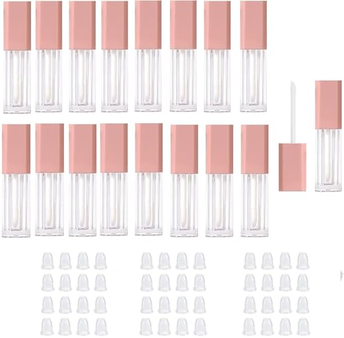 Image of Hunky Dory 12pcs 2ml Sqaure Premium Qaulity Plastic Unbreakable Travel Empty Lip Gloss,Lip Care,Costemic, Oil Bottles Transparent Empty Clear Lip Containers Tubes,Refillable Bottle with Plug