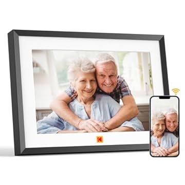 KODAK WiFi Cornice Digitale 10 Pollici, Cornice Foto Digitale con HD IPS Touch Screen, 32 GB di Memoria, Auto-Rotazione, Smart Elettronica Portafoto Digitale Condivisione di Foto/Video/Musica via APP