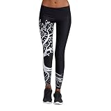 Womens Yoga Pants,Slim Street Printed ladies Athletic Pants Workout Trousers Axchongery (Black, L)
