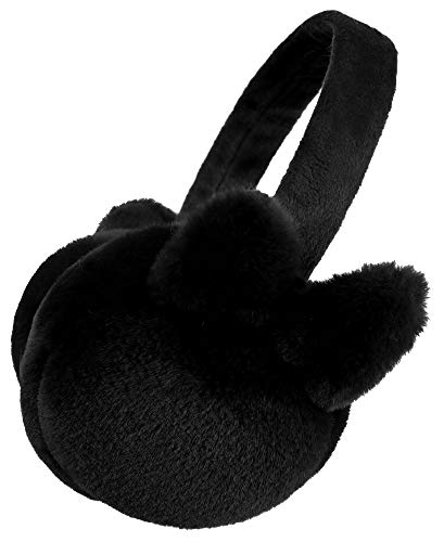 Simplicity Kids Girls Earmuffs Cute Plush Winter Ear Warmers, Black