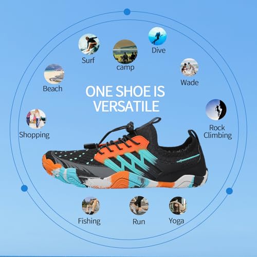 Image of SIOSNETA Hike Barefoot Shoes for Women Men, Wide Toe Water Shoes for Hiking,Breathable Non-Slip Athletic Footwear,