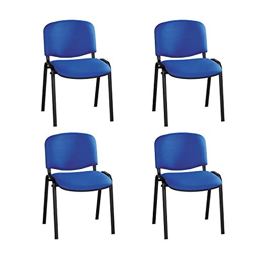 Silla Confidente Iso Apilables Con Acolchado Especial Ideal Para Salas Reuniones, Conferencias Tapizada Azul Pack 4 Unidades Silla Confidente Iso Apilables Con Acolchado Especial Ideal Para Salas Reuniones, Conferencias Tapizada Azul Pack 4 Unidades