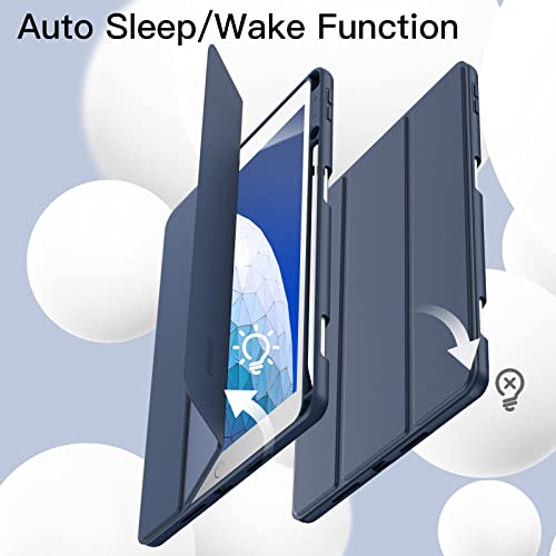 Image of JETech Cover Case for iPad Pro 10.5-Inch and iPad Air 3 (10.5-Inch 2019, 3rd Generation) with Pencil Holder, Slim Tablet Cover with Soft TPU Back, Auto Wake /Sleep (Navy)