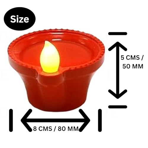 Image of Ein Sof Water Sensor Electric Diya 24 Pcs - LED Diya for Home Decoration, Smokeless Flameless Artifical Lights for Diwali, Birthday and All Occasions