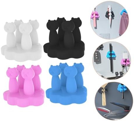 Miniatura 3 de 4 ganchos autoadhesivos de silicona para cepillos de dientes estante de almacenamiento de pared para baño y cocina con diseño de drenaje, apto para