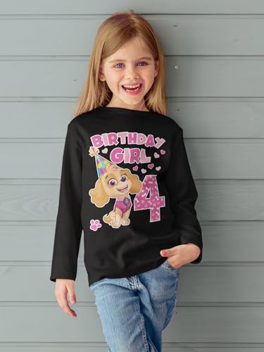 Tstars 4th Birthday Girl Shirt Paw Patrol Skye 4 Years Old Toddler Girls Kids Longsleeve Shirt3