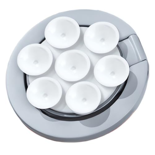 スマート良品 Mag-Safe スマホスタンド 両面吸着 吸盤 マグネット式 360度回転 2軸調整 スマホリング 薄型 軽量 iPhone Android対応 メタルリング付属 (グレー)