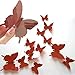 OUTLETISSIMO® SET 12 FARFALLE ADESIVE MARRONi IN PVC EFFETTO 3D DA MURO PARETE ARMADIO SPECCHIO DECORAZIONE CASA MARRONE