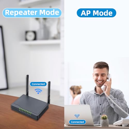 Image of FLYINGVOICE FWR8101 Analog Telephone Adapter, VoIP Adapter with 1 FXS Port, AP & Repeater Mode, 2.4GHz 300Mbps Wi-Fi, Supports T.38 Fax Protocol, Ideal for PBX, SMB, Remote Work & Business Travel