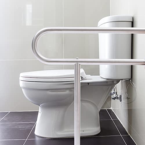 Barre d'appui en acier inoxydable anti-glisse toilette 75 kg - 7
