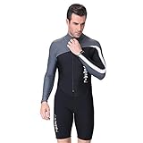 ACCLD 1,5 mm Neopren-Neoprenanzug Herren Damen Lang- / Kurzarm-Trunk Einteilige Nassanzüge zum Schwimmen Jumpsuit Surfing Rash Guards,E,M