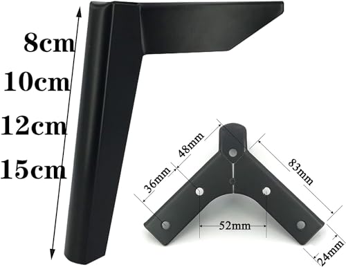 4 patas de metal de hierro para muebles, patas de soporte de gabinete de baño, patas de armario de mesa de café, patas de sofá triangulares para mesa, armario, sofá, patas de muebles