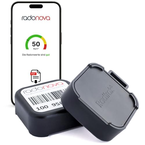 Radonova Radtrak³ - Radon Messgeräte für Eigenheime | Einfache Messung und zuverlässiges Ergebnis | Digitaler Bericht Online inklusive | Perfekt für Haushalte (3 detektoren)