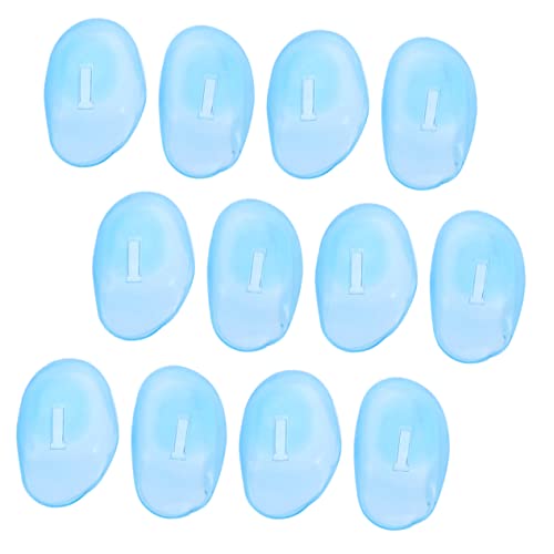 Silicone Ear Covers for Hair Dyeing 12 Pieces Reusable Blue