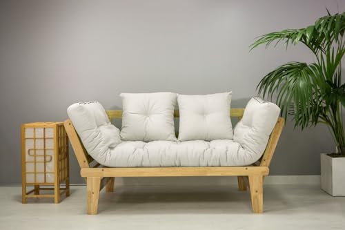 Futonsofa Futon On Line Sésamo – Natürliches weißes Sofabett
