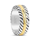 Talexia Two-Tone Wedding Rings for Men - Durable Stainless Steel Men's Wedding Band - 8.45mm Hypoallergenic & Stylish Men Engagement Ring for Wedding, Anniversary, or Everyday Wear