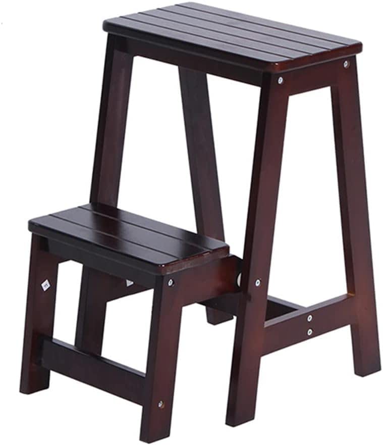 Escabeau en bois massif intérieur double usage avec 3 marches