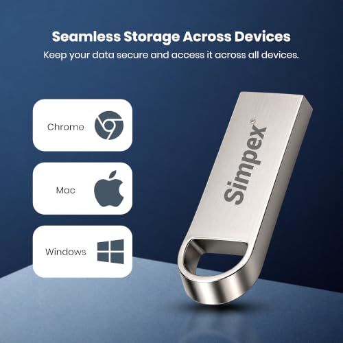 Image of Simpex (64 GB 2.0V) Metal Body 64GB USB Flash Drive, High Speed Read & Write Pen Drive,X-Ray & Temperature Resistant, Compatible with Windows & Mac OS