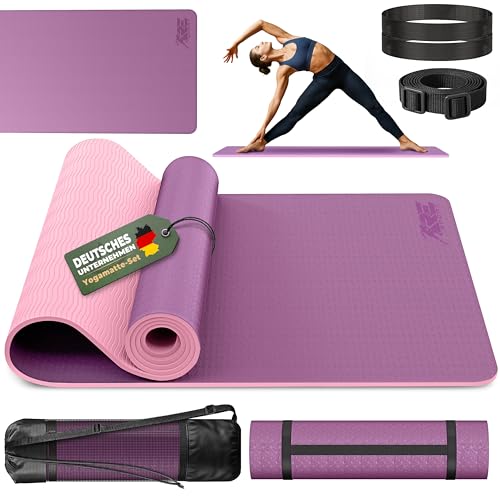 RE:SPORT Yogamatte mit Tragetasche | Gymnastikmatte rutschfest | Fitnessmatte schadstofffrei | Trainingsmatte mit Tragegurt Phthalatfrei 183 x 61 x 0,6 cm RE:SPORT Yogamatte mit Tragetasche | Gymnastikmatte rutschfest | Fitnessmatte schadstofffrei | Trainingsmatte mit Tragegurt Phthalatfrei 183 x 61 x 0,6 cm