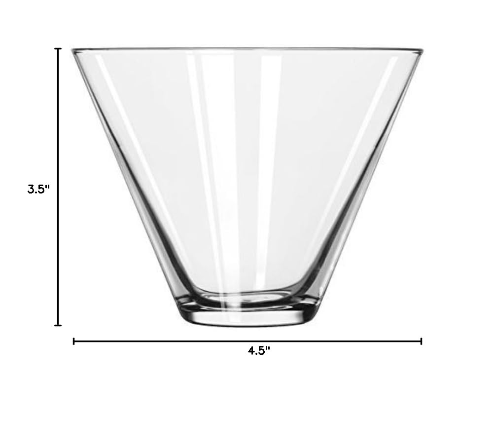 Libbey 224 Martini Stemless, 13.5 oz., 3.5" Height, 4.5" Width, 3.5" Length, Large, Clear (Pack of 12)